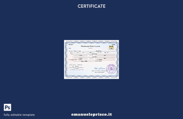 certificato di matrimonio Benin in stile verificato modello Word e PDF